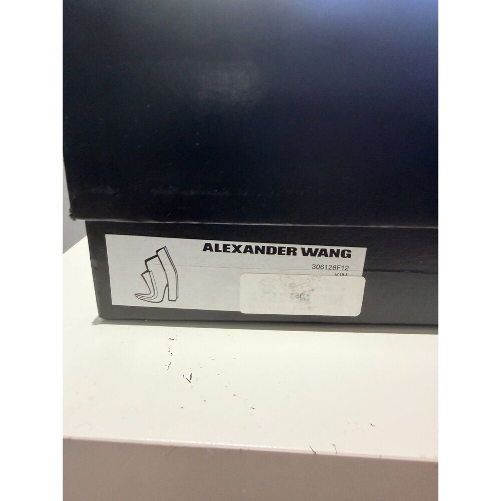 Alexander Wang Black Leather Kim Runway Ankle Boot 8.5 IT 38.5 - Picture 6 of 8